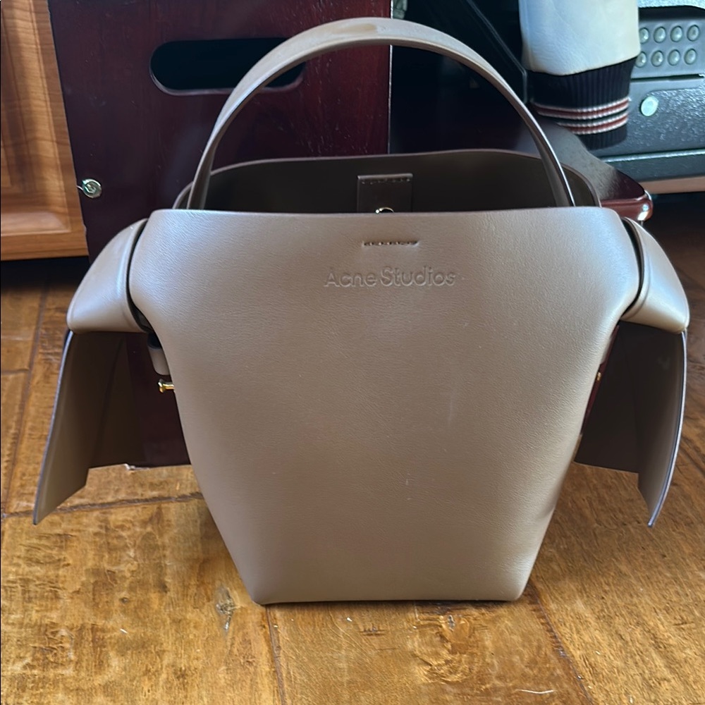 Acne Brown Geometric Tote Bag